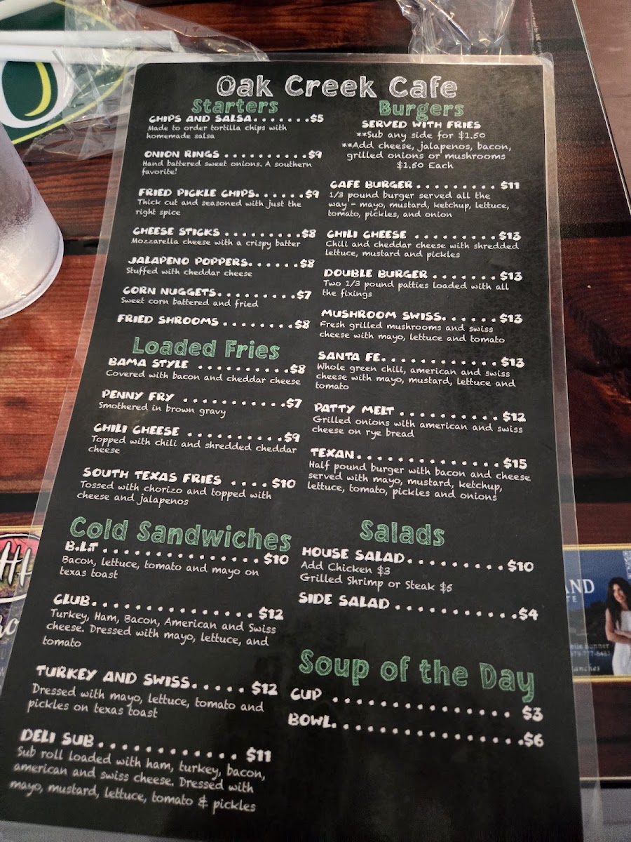 Oak Creek Cafe Menu - Image 2
