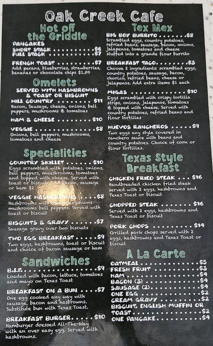 Oak Creek Cafe Menu - Image 6